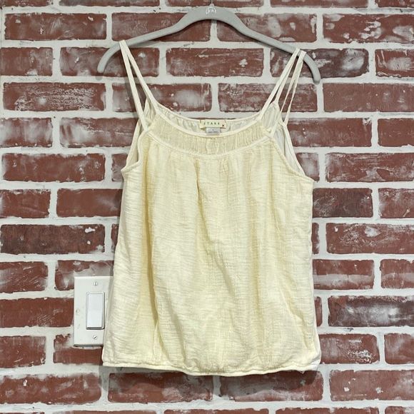 Anthropologie Tops Anthropologie Stark X Cream Cotton Gauze Double Spaghetti Strap Tank
